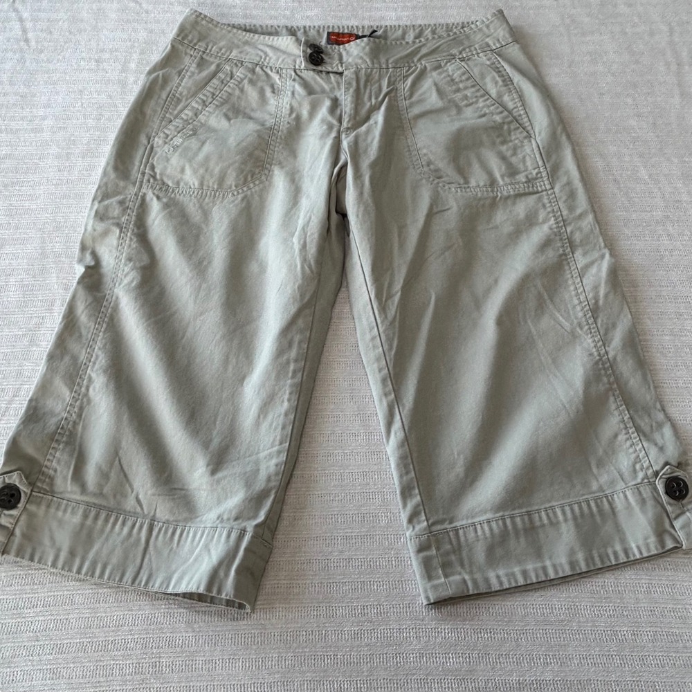 Merrell Womens Khaki Cargo Capri Pants Size 10 Tan Cotton Hiking J1008880